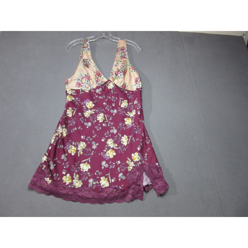 Free People Tank Women Medium Multicolor Floral Intimately Top Lace Trim Chemise